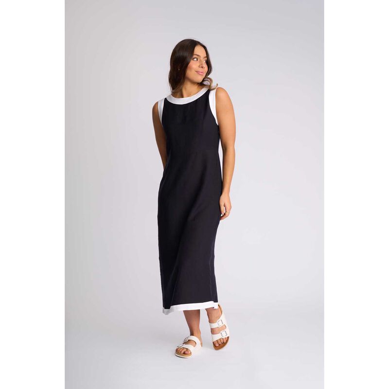 Vassalli Sleeveless Dress With Contrast Trim image number 3